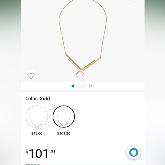 CC SKYE Crossbar Necklace in Gold with Pave set Crystals - Picture 3 of 3